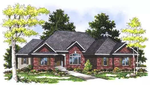 Traditional house plans 7-345 - front exterior, 2,200 sq ft, 2 bed, 2 bath house plans | Monster House Plans