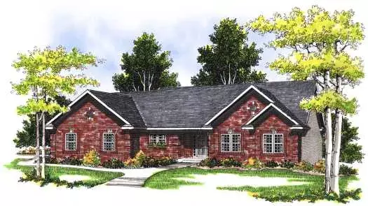 Traditional house plans 7-347 - front exterior, 1,700 sq ft, 3 bed, 2 bath house plans | Monster House Plans