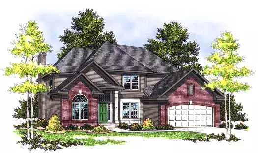 Traditional house plans 7-356 - front exterior, 2,410 sq ft, 4 bed, 2 bath house plans | Monster House Plans