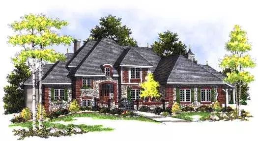 English Country house plans 7-359 - front exterior, 3,109 sq ft, 4 bed, 2 bath house plans | Monster House Plans