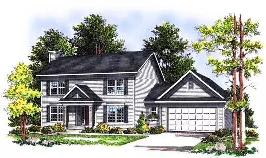 Colonial house plans 7-362 - front exterior, 1,553 sq ft, 3 bed, 2 bath house plans | Monster House Plans