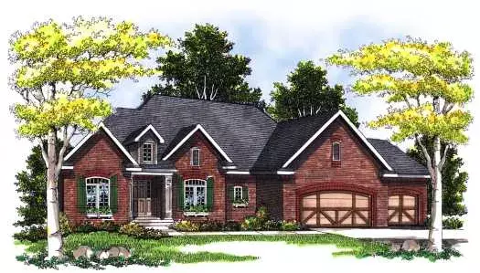 English Country house plans 7-368 - front exterior, 2,438 sq ft, 3 bed, 2 bath house plans | Monster House Plans