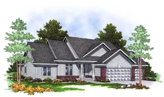 Traditional house plans 7-369 - front exterior, 1,591 sq ft, 3 bed, 2 bath house plans | Monster House Plans