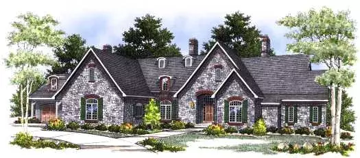 French Country house plans 7-401 - front exterior, 6,311 sq ft, 5 bed, 4 bath house plans | Monster House Plans