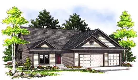 Traditional house plans 7-405 - front exterior, 1,483 sq ft, 2 bed, 2 bath house plans | Monster House Plans