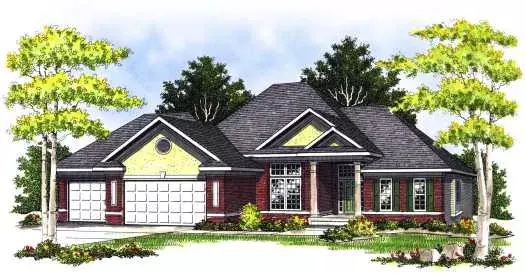 Traditional house plans 7-423 - front exterior, 1,838 sq ft, 2 bed, 2 bath house plans | Monster House Plans
