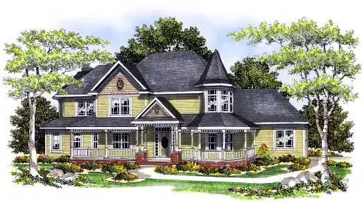 Victorian house plans 7-427 - front exterior, 3,321 sq ft, 4 bed, 2 bath house plans | Monster House Plans