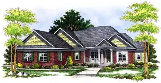 Traditional house plans 7-436 - front exterior, 3,228 sq ft, 4 bed, 3 bath house plans | Monster House Plans