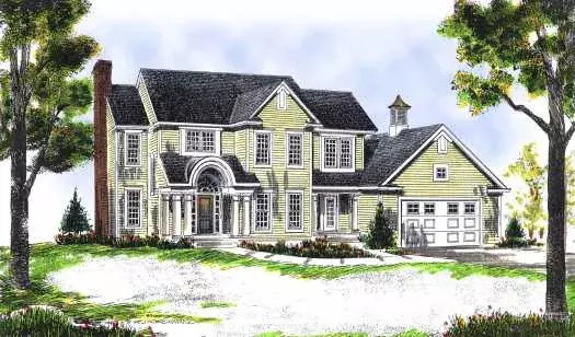 Colonial house plans 7-440 - front exterior, 1,976 sq ft, 4 bed, 2 bath house plans | Monster House Plans