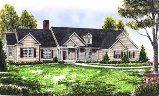 Ranch house plans 7-445 - front exterior, 2,378 sq ft, 4 bed, 3 bath house plans | Monster House Plans