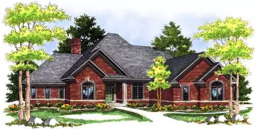 Traditional house plans 7-451 - front exterior, 3,091 sq ft, 4 bed, 3 bath house plans | Monster House Plans