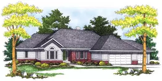 Traditional house plans 7-469 - front exterior, 3,513 sq ft, 3 bed, 2 bath house plans | Monster House Plans