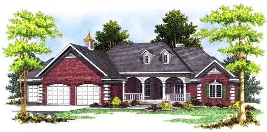 Southern house plans 7-472 - front exterior, 2,213 sq ft, 3 bed, 2 bath house plans | Monster House Plans