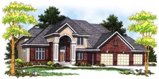 Traditional house plans 7-480 - front exterior, 3,313 sq ft, 4 bed, 3 bath house plans | Monster House Plans