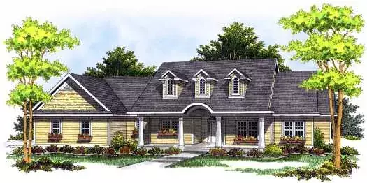 Country house plans 7-481 - front exterior, 1,781 sq ft, 3 bed, 2 bath house plans | Monster House Plans