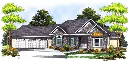 Traditional house plans 7-483 - front exterior, 3,174 sq ft, 3 bed, 2 bath house plans | Monster House Plans