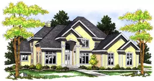 Mediterranean house plans 7-484 - front exterior, 4,029 sq ft, 4 bed, 3 bath house plans | Monster House Plans