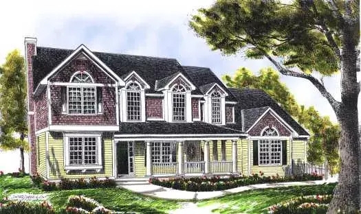 Country house plans 7-486 - front exterior, 2,236 sq ft, 4 bed, 2 bath house plans | Monster House Plans