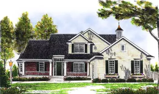Country house plans 7-487 - front exterior, 2,137 sq ft, 4 bed, 2 bath house plans | Monster House Plans