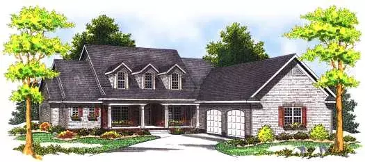 Country house plans 7-492 - front exterior, 2,795 sq ft, 3 bed, 2 bath house plans | Monster House Plans