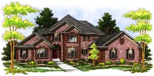 Traditional house plans 7-505 - front exterior, 3,339 sq ft, 4 bed, 3 bath house plans | Monster House Plans