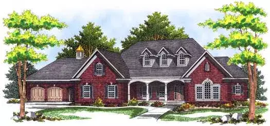 Country house plans 7-507 - front exterior, 3,336 sq ft, 2 bed, 2 bath house plans | Monster House Plans