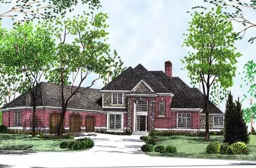 European house plans 7-520 - front exterior, 3,182 sq ft, 4 bed, 3 bath house plans | Monster House Plans
