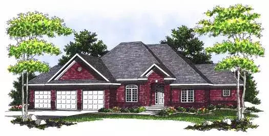 Traditional house plans 7-525 - front exterior, 2,383 sq ft, 3 bed, 3 bath house plans | Monster House Plans