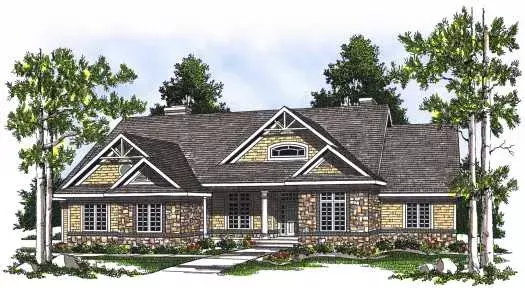Craftsman house plans 7-532 - front exterior, 3,839 sq ft, 5 bed, 4 bath house plans | Monster House Plans