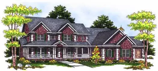 Country house plans 7-540 - front exterior, 4,025 sq ft, 5 bed, 3 bath house plans | Monster House Plans