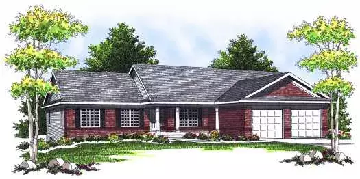 Ranch house plans 7-544 - front exterior, 3,312 sq ft, 5 bed, 3 bath house plans | Monster House Plans