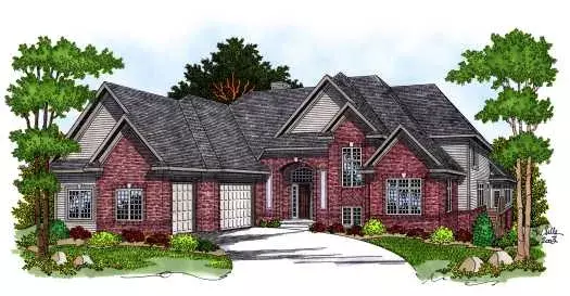 Traditional house plans 7-564 - front exterior, 3,800 sq ft, 4 bed, 3 bath house plans | Monster House Plans