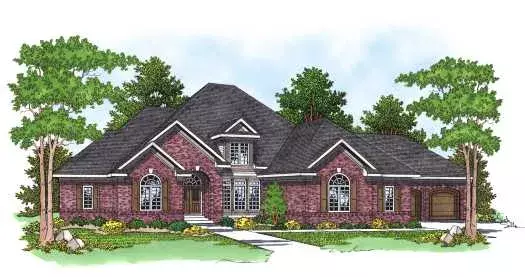 Traditional house plans 7-568 - front exterior, 3,608 sq ft, 3 bed, 2 bath house plans | Monster House Plans