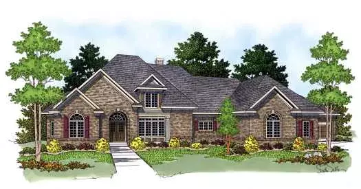 Traditional house plans 7-569 - front exterior, 4,297 sq ft, 4 bed, 2 bath house plans | Monster House Plans