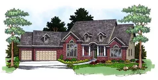 Traditional house plans 7-572 - front exterior, 3,100 sq ft, 3 bed, 3 bath house plans | Monster House Plans