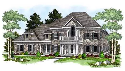 Southern Colonial house plans 7-574 - front exterior, 4,752 sq ft, 4 bed, 4 bath house plans | Monster House Plans