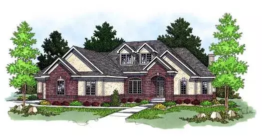 Traditional house plans 7-576 - front exterior, 2,691 sq ft, 4 bed, 2 bath house plans | Monster House Plans
