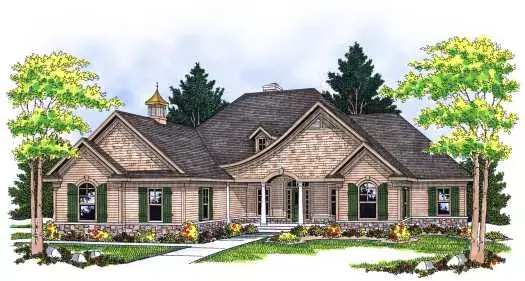 French Country house plans 7-588 - front exterior, 2,239 sq ft, 3 bed, 2 bath house plans | Monster House Plans