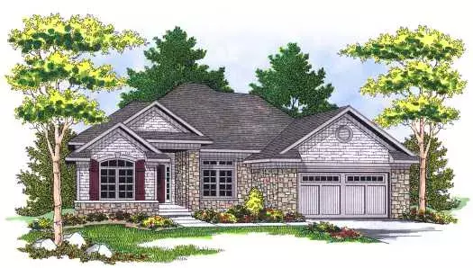 Traditional house plans 7-592 - front exterior, 1,859 sq ft, 2 bed, 2 bath house plans | Monster House Plans