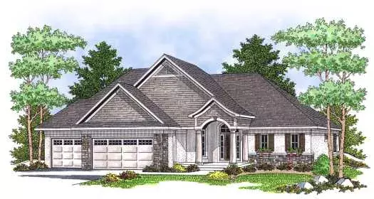 European house plans 7-613 - front exterior, 1,750 sq ft, 2 bed, 2 bath house plans | Monster House Plans