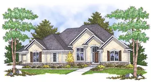 European house plans 7-630 - front exterior, 3,771 sq ft, 4 bed, 3 bath house plans | Monster House Plans