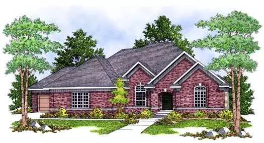 Traditional house plans 7-632 - front exterior, 3,771 sq ft, 4 bed, 3 bath house plans | Monster House Plans