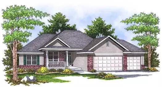 Traditional house plans 7-644 - front exterior, 1,636 sq ft, 3 bed, 2 bath house plans | Monster House Plans