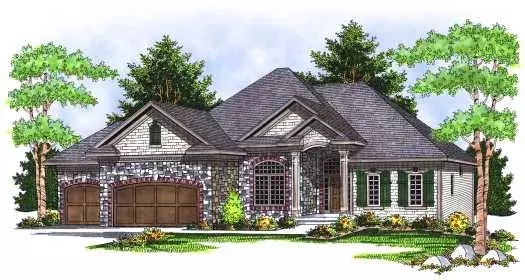 European house plans 7-655 - front exterior, 2,049 sq ft, 2 bed, 2 bath house plans | Monster House Plans