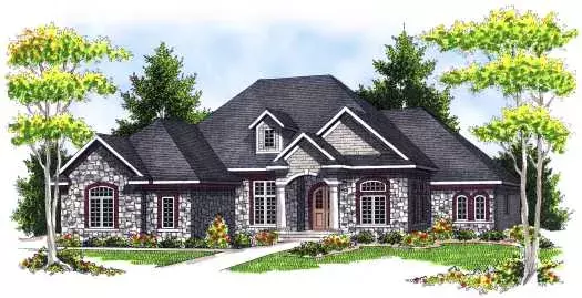European house plans 7-662 - front exterior, 2,899 sq ft, 3 bed, 2 bath house plans | Monster House Plans
