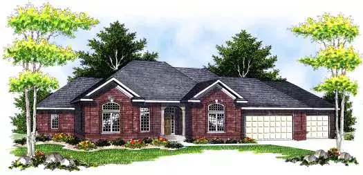 Traditional house plans 7-675 - front exterior, 3,892 sq ft, 4 bed, 4 bath house plans | Monster House Plans