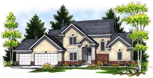 Traditional house plans 7-680 - front exterior, 2,469 sq ft, 4 bed, 2 bath house plans | Monster House Plans