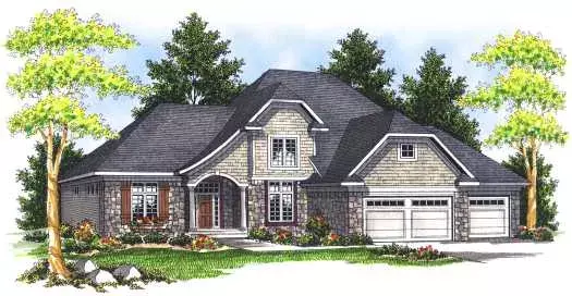 European house plans 7-689 - front exterior, 2,498 sq ft, 4 bed, 2 bath house plans | Monster House Plans