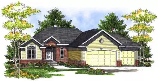 Traditional house plans 7-706 - front exterior, 2,524 sq ft, 4 bed, 3 bath house plans | Monster House Plans