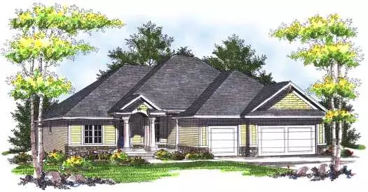 Traditional house plans 7-732 - front exterior, 1,844 sq ft, 3 bed, 2 bath house plans | Monster House Plans